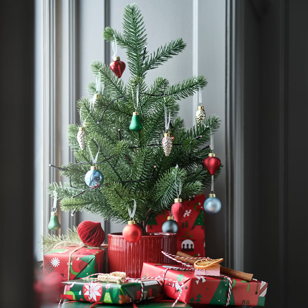 VINTERFINT Plante artificielle, intérieur/extérieur/sapin de Noël vert, 12 cm