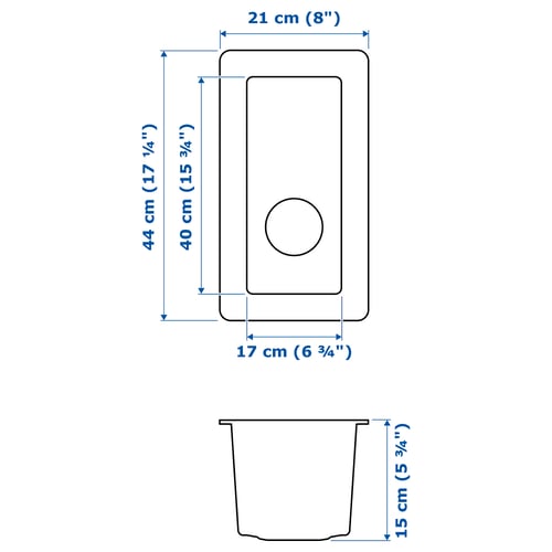 Illustration avec les mesures du produit : VRESJÖN.