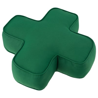 Tissu recyclé et tabouret rembourré vert YXSTABY , design coussiné en x.