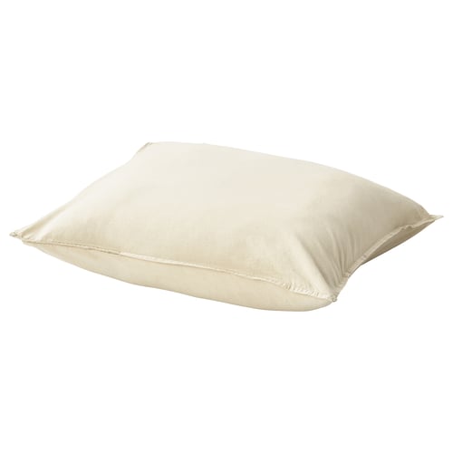ÄNGSLILJA crème kussensloop, gemaakt van 100% katoen, zachte, effen, vierkante vorm.