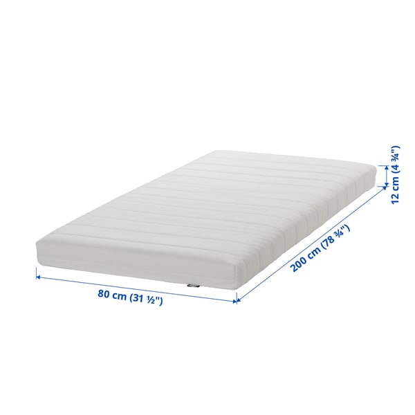 ÅFJÄLL schuimmatras, wit, rechthoekig, stevig, 12 cm dik.