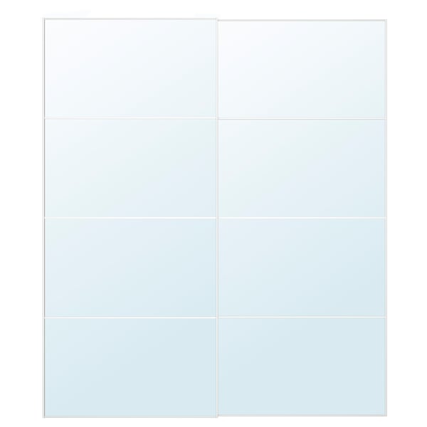 Paneel spiegel set in strakke aluminium lijst. Modern veiligheidsglas voor wandmontage. Perfect voor compacte ruimtes.