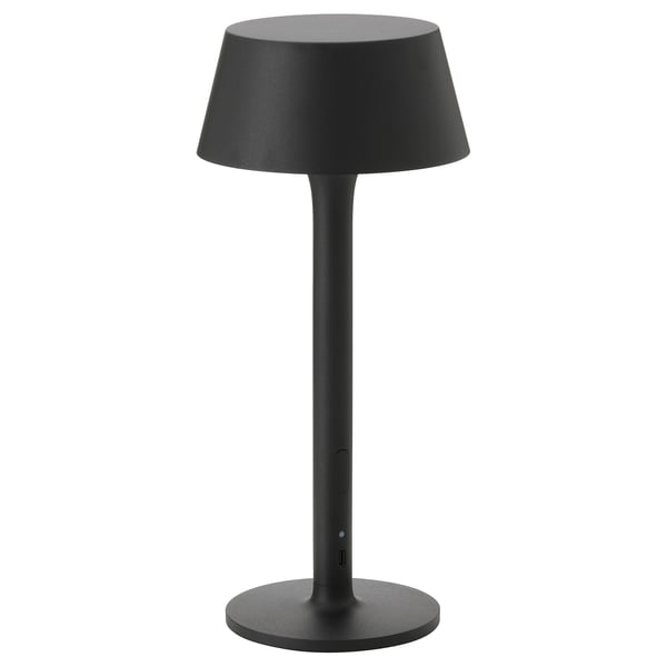 AVHÅLL Draagbare led-lamp, op batterijen dimbaar/zwart buiten, 29 cm