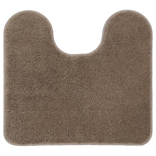 Beige BACKMÅRA badmat met U-snit, zacht gerecycled polyester, latex grip.