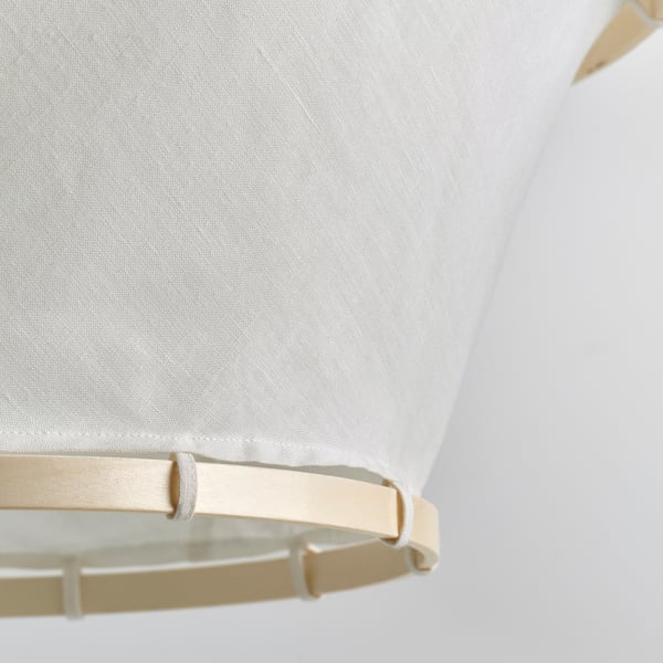 BÄCKMÄRKE Hanglamp, wit textiel/hout, 54 cm