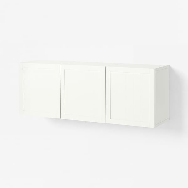 BESTÅ Kastcombinatie wand, wit/Pipmakare wit, 180x42x64 cm