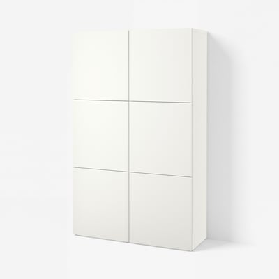 BESTÅ Opberger met deuren, wit/Lappviken wit, 120x42x193 cm