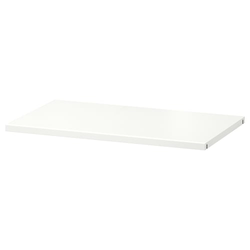 BESTÅ witte platte plank, rechthoekig, eenvoudig ontwerp, papierfolie en spaanplaat.