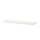 Witte BESTÅ plank, slank rechthoekig ontwerp, plat oppervlak, aan de muur bevestigd.