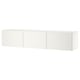 Wit BESTÅ tv-meubel, 3 vakken, wandmontage, kabelbeheer.