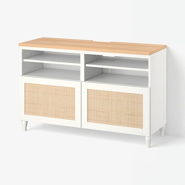BESTÅ Tv-meubel met deuren, wit/Studsviken/Kabbarp wit, 120x42x76 cm