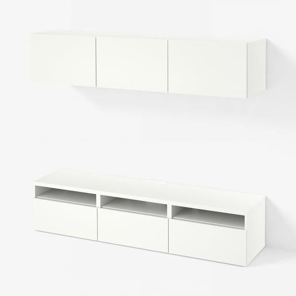 BESTÅ Tv-meubel, wit/Lappviken wit, 180x42x185 cm