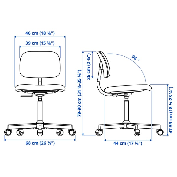 Illustratie met afmetingen voor het product: BLECKBERGET.