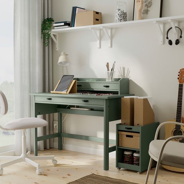 BRYTNING Bureau, groen, 110x53x75 cm
