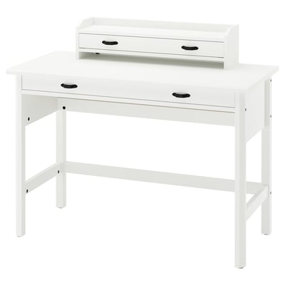 BRYTNING Bureau met opbouwdeel, wit, 110x53 cm