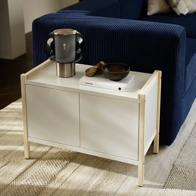EKENABBEN Kast, espenhout/wit, 70x35x51 cm