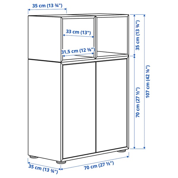 Illustratie met afmetingen voor het product: EKET.