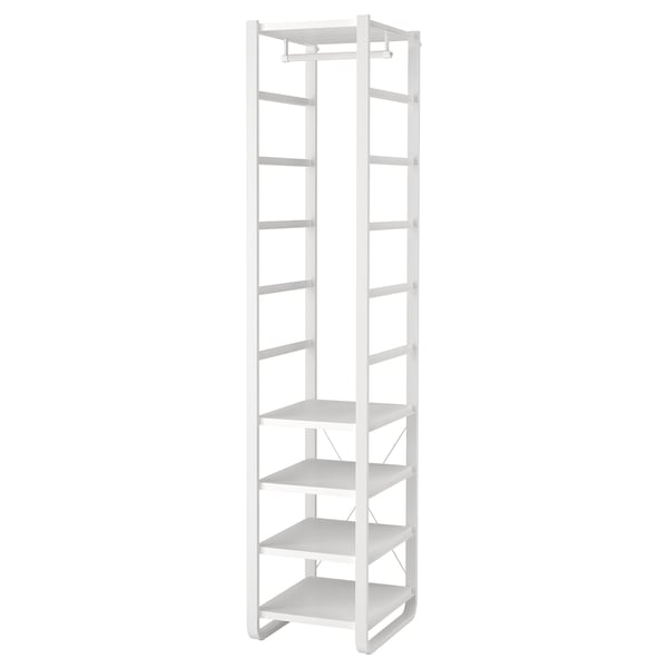 Wit ELVARLI opbergmeubel met legplanken, rail, aluminium frame, verstelbaar.