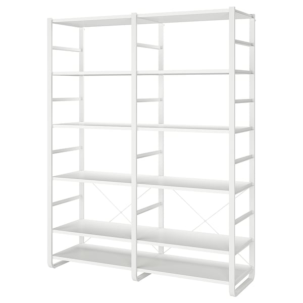 ELVARLI wit metalen stellingkast, 5 planken, modern en verstelbaar design.
