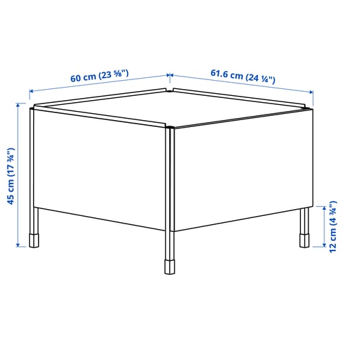 Illustratie met afmetingen voor het product: ENHET.