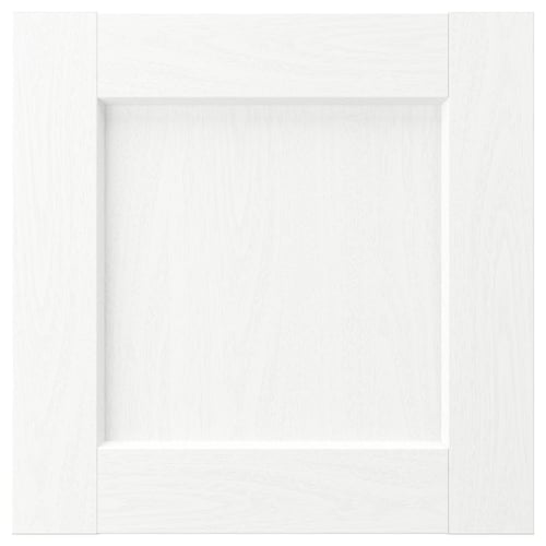 ENKÖPING: witte, vierkante kastdeur, houtachtige structuur, kern van vezelplaat.