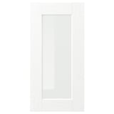 ENKÖPING witte kastdeur met glazen paneel, strak design, duurzame folieafwerking, rechthoekige vorm.