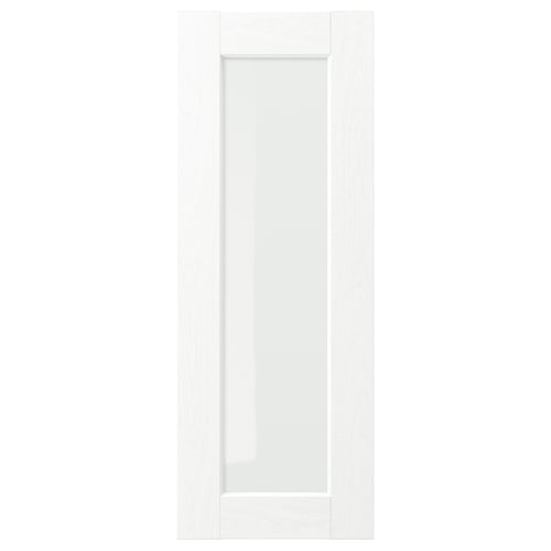 ENKÖPING witte keukendeur; Minimalistische stijl, folieoppervlak, glazen paneel.