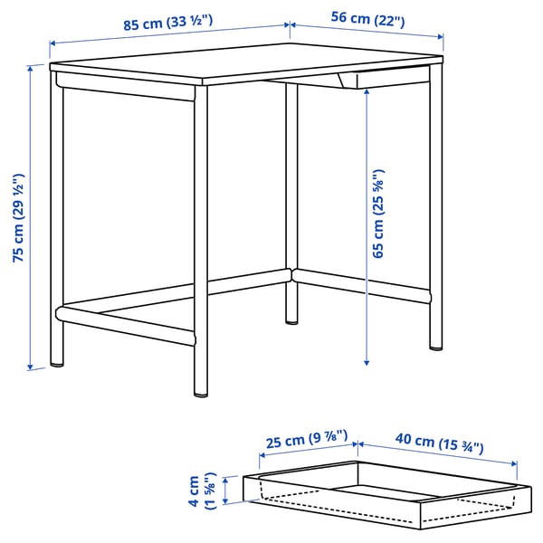 Illustratie met afmetingen voor het product: ENKROKEN.