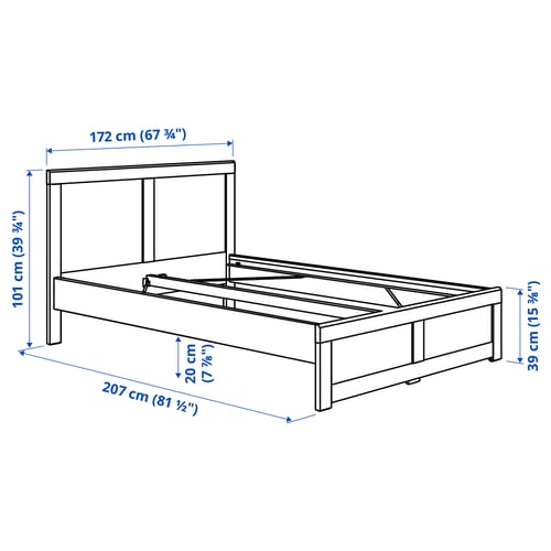 Illustratie met afmetingen voor het product: FÅGELFJÄLLET.