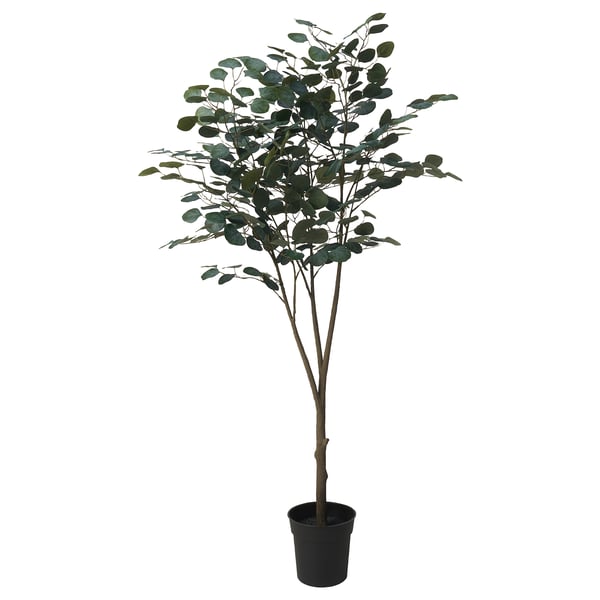FEJKA kunstplant, groen, ingepot in zwart, realistisch design.
