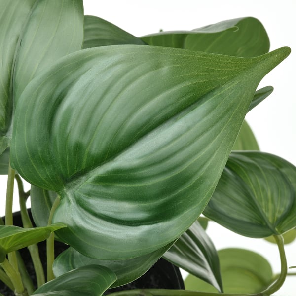 Levensechte kunstplant met grote, getextureerde groene bladeren. Hoogwaardige, realistische uitstraling.