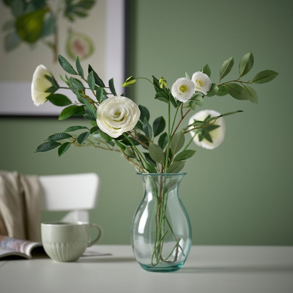 GULDSPETT Kunstbloem, papier/Roos wit, 50 cm