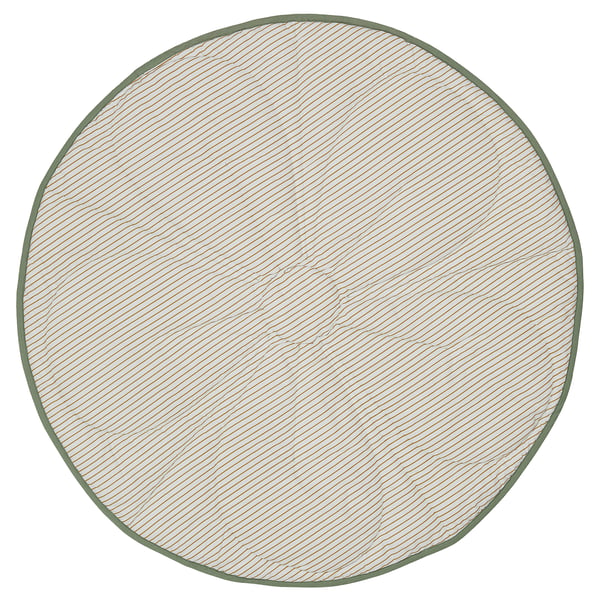GULDVÄVARE ronde gewatteerde babydeken, groen, met bloemmotief van biologisch katoen en polyester.