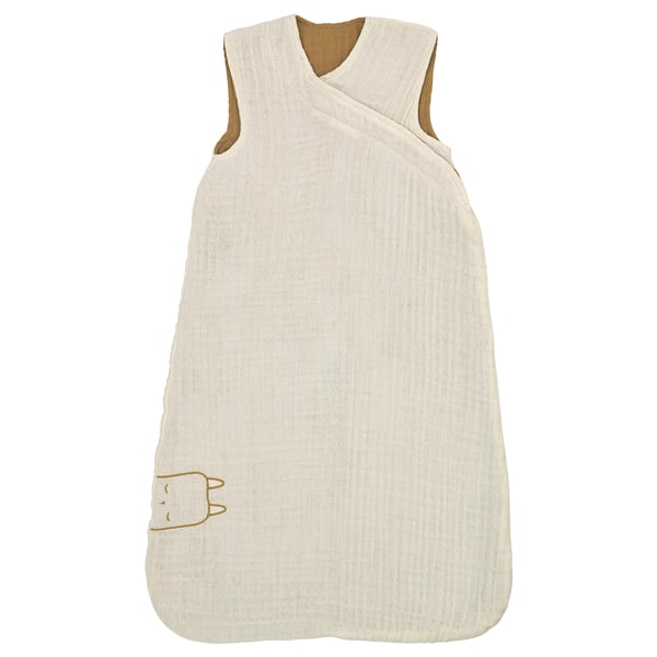 GULDVÄVARE baby slaapzak, beige, biologisch katoenen mousseline, wrap-stijl, met klein schapenontwerp.