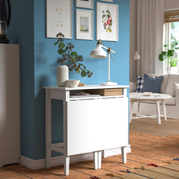 GULLABERG Gateleg bureau, wit, 84x41/91x85 cm