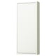 Witte HAVBÄCK wandkast met strak design en glazen planken voor wandmontage.
