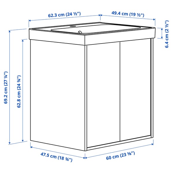 HAVBÄCK / ORRSJÖN Wastafel met deuren/wasbak