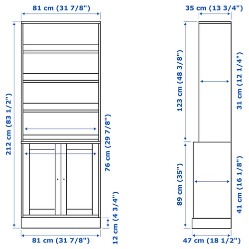 Illustratie met afmetingen voor het product: HAVSTA.