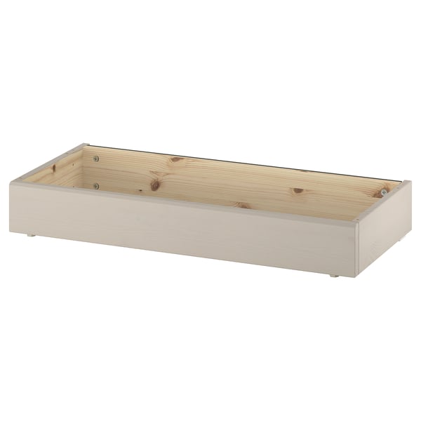 Een ikea HAVSTA houten plank plint in beige. De rechthoekige, gemaakt van grenenhout met een geborsteld oppervlak, ontworpen voor HAVSTA-opslageenheden.