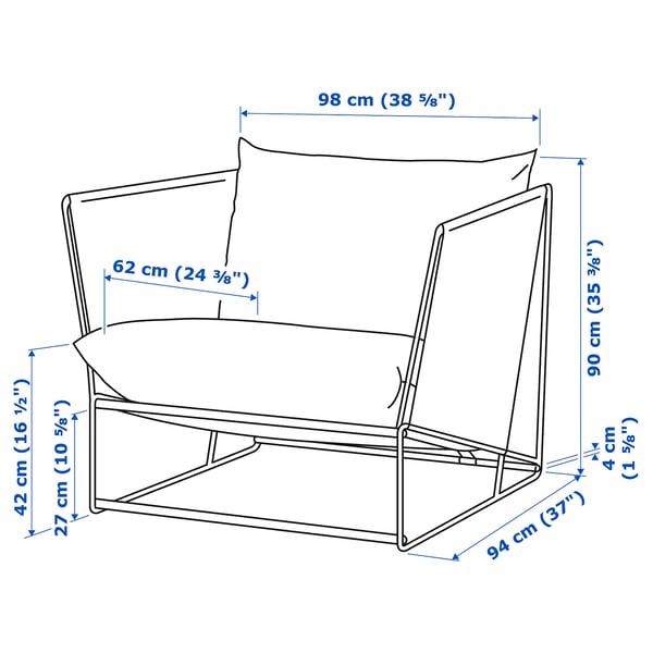 Illustratie met afmetingen voor het product: HAVSTEN.