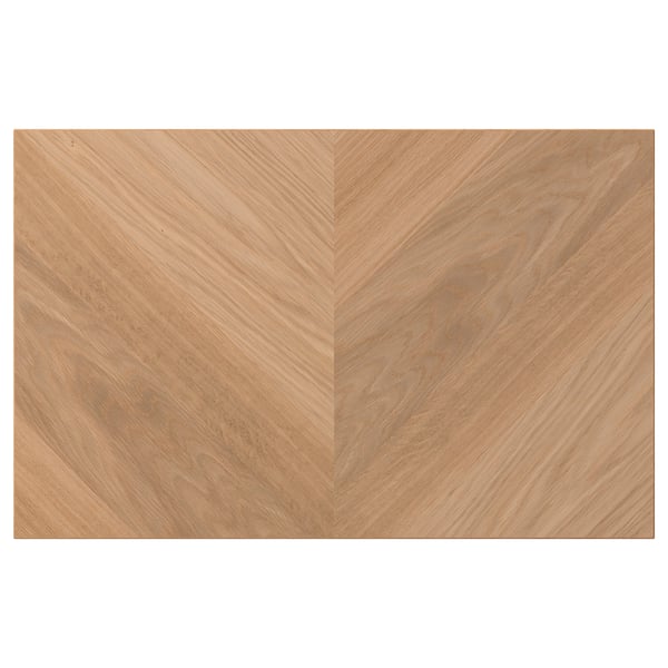 Een naturel eiken fineer paneel uit de HEDEVIKEN collectie, lichtbruin, rechthoekig met visgraatmotief.