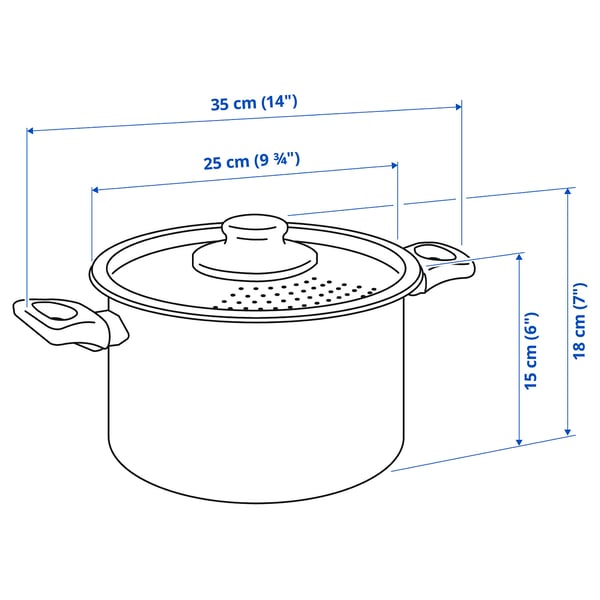 Illustratie met afmetingen voor het product: HEMLAGAD.
