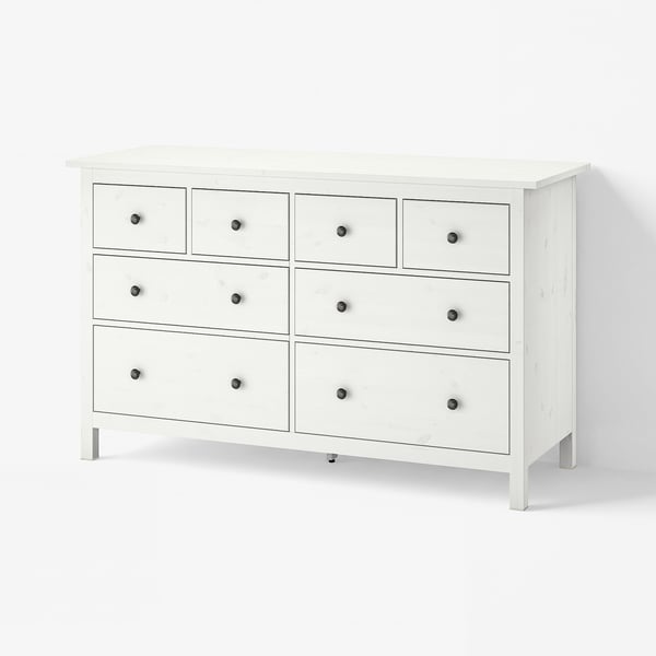HEMNES Ladekast 8 lades, wit gebeitst, 160x96 cm
