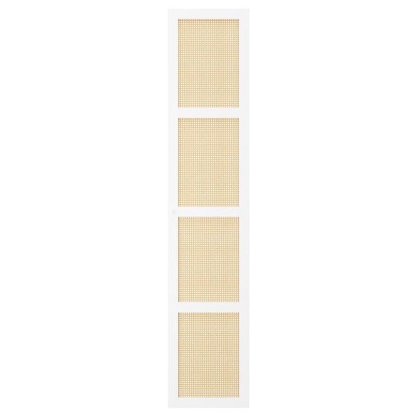 HÖGADAL deur voor billy boekenkast, wit, rieten design, bamboe materiaal.