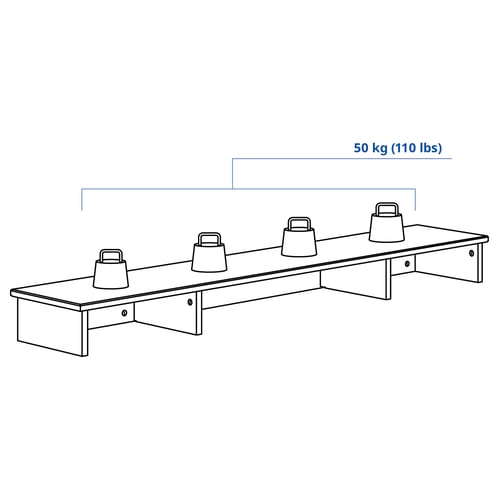 IDANÄS Opbouwdeel, bureau, wit, 152x30 cm