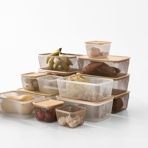 IKEA 365+ Mand, metaal/wit, 14x14x10 cm