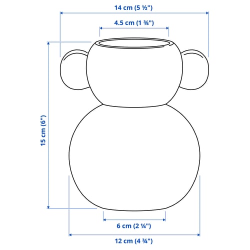 Illustratie met afmetingen voor het product: IKEA PS 2026.