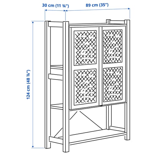 Illustratie met afmetingen voor het product: IVAR.
