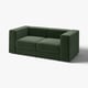 JÄTTEBO groene modulaire bank, modern ontwerp met strakke lijnen, zachte stoffen hoes, comfortabel met opbergruimte.