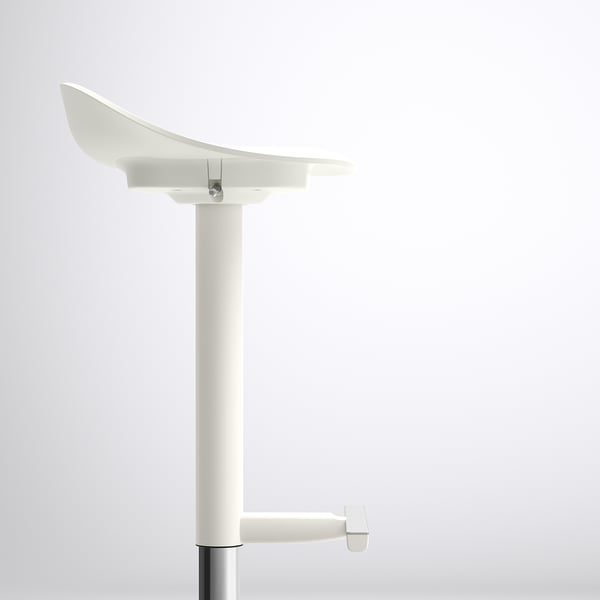 Moderne verstelbare stapelbare stoel, wit, strak design, in hoogte verstelbaar.